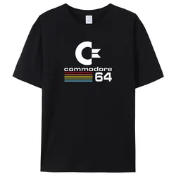 Summer Loose Men T-shirts Commodore 64 Printed T-Shirt C64 SID Amiga Retro Cool Street Short Sleeve Top Tee Cotton Clothes