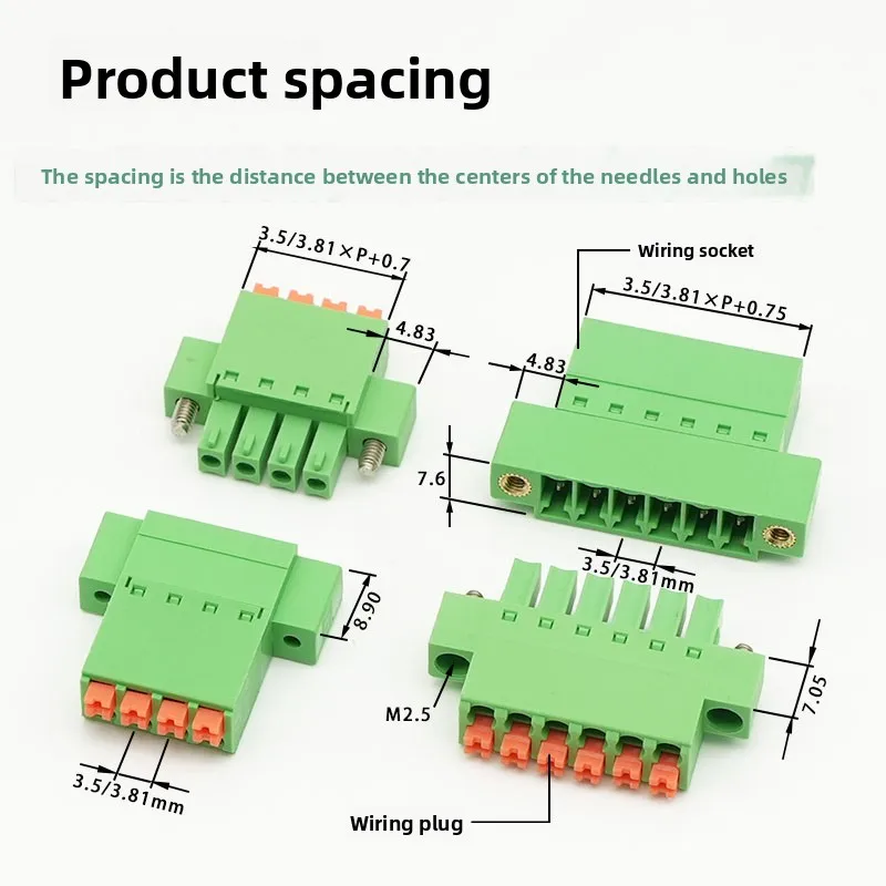 15EDGKNM-3.81/3 محطة زنبركية رفيعة مع آذان 15EDGKNPM مجموعة مؤخرة بدون لحام #3