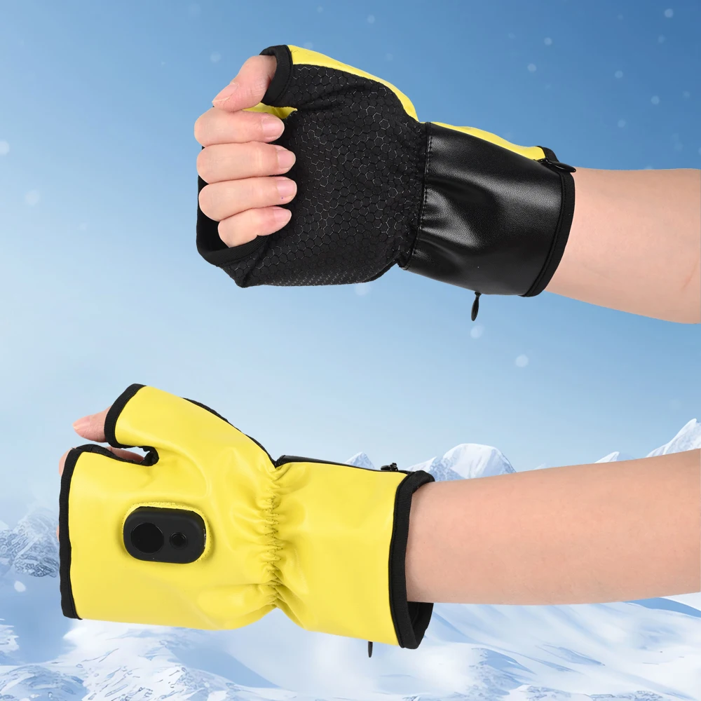 USB rechargeable heating gloves with adjustable temperature in three levels, suitable for office/outdoor portable use