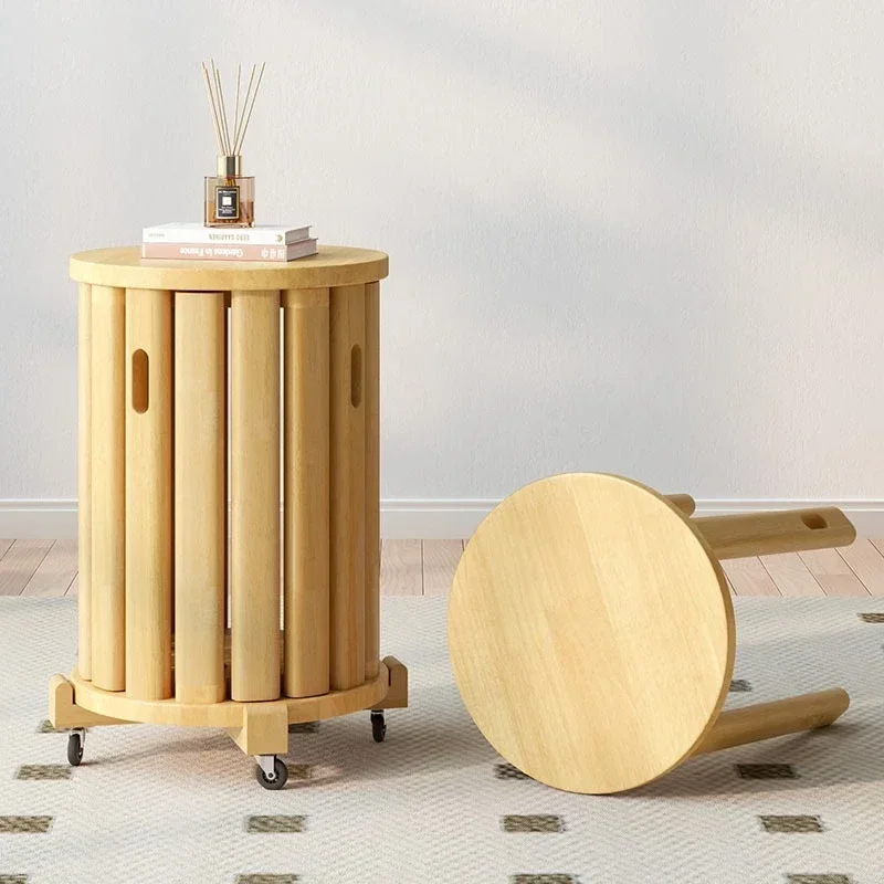 Taburete apilable, taburete moderno para mesa de comedor, taburete redondo de madera maciza con música apilable, mesa de té, uso doméstico