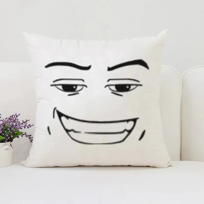 40x40cm Single Pillowcase Men's Face Double Sided Print Short Plush Sofa Cushion Cover Back Support Bed Sleep Pillow 50x50cm