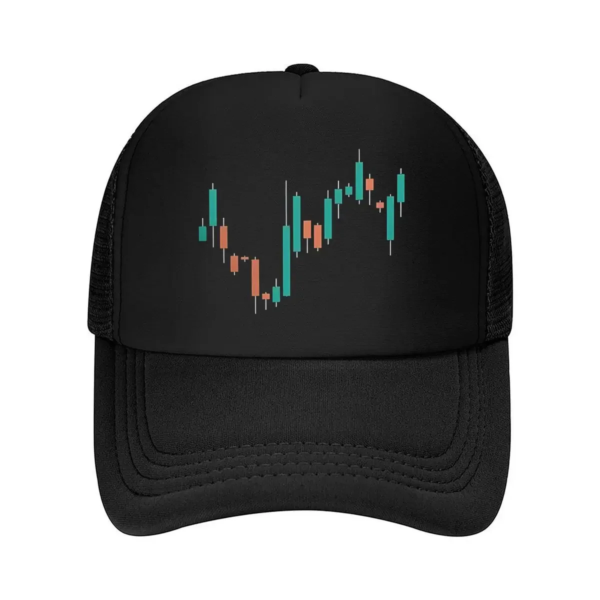 Stock Chart Finance - Inspired, Market Trend Design Mesh Baseball Cap