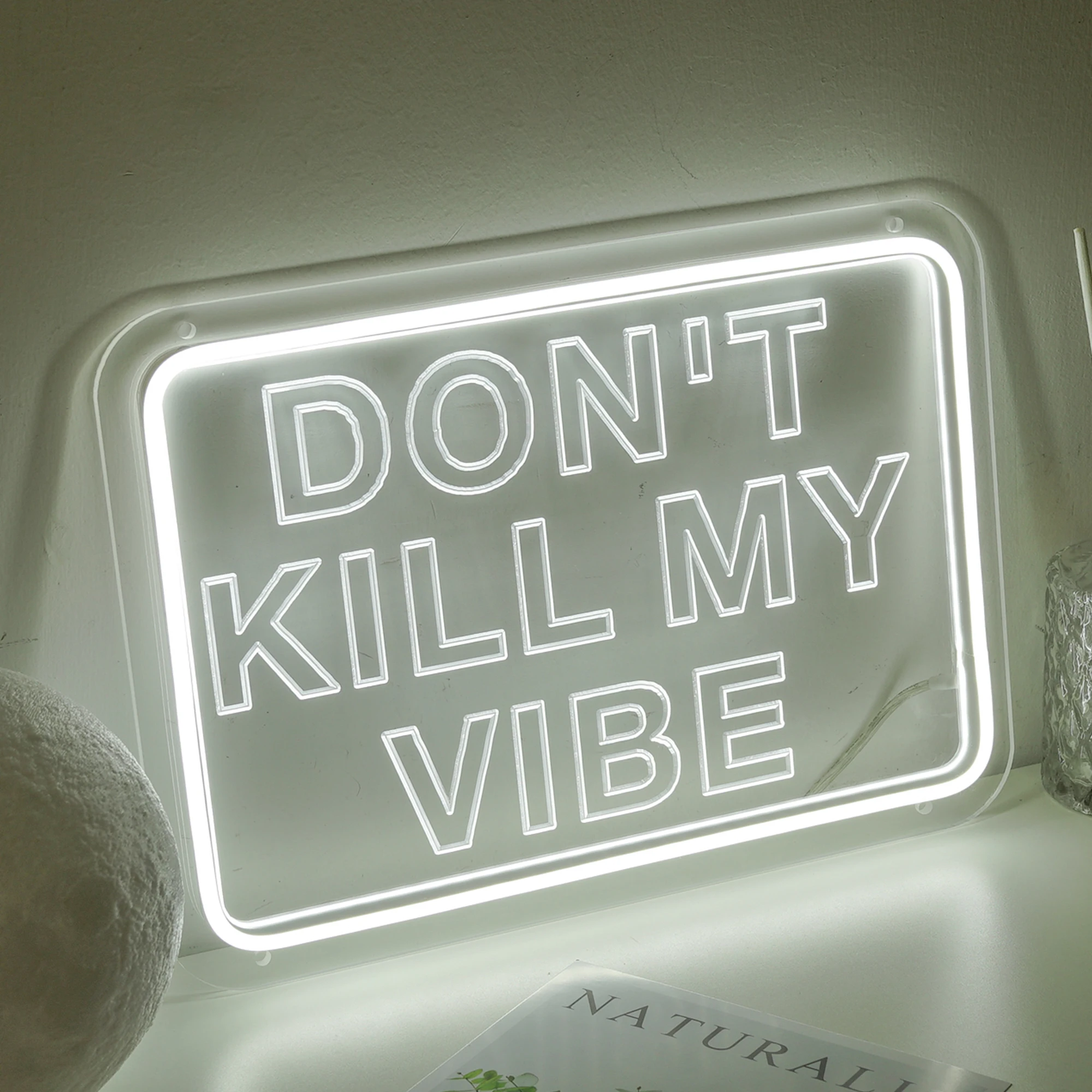 

Don't Kill My Vibe Neon Sign Custon Neon Sign Wedding Decor Personalized Gift LED Light Party Decoration Bedroom Wall Decor