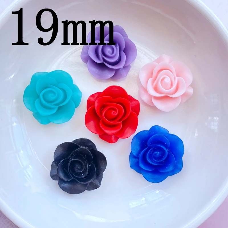 20Pcs New Cute Mini 19mm Rose Series Resin Figurine Crafts Flatback Cabochon Ornament Jewelry Making Hairwear Accessories