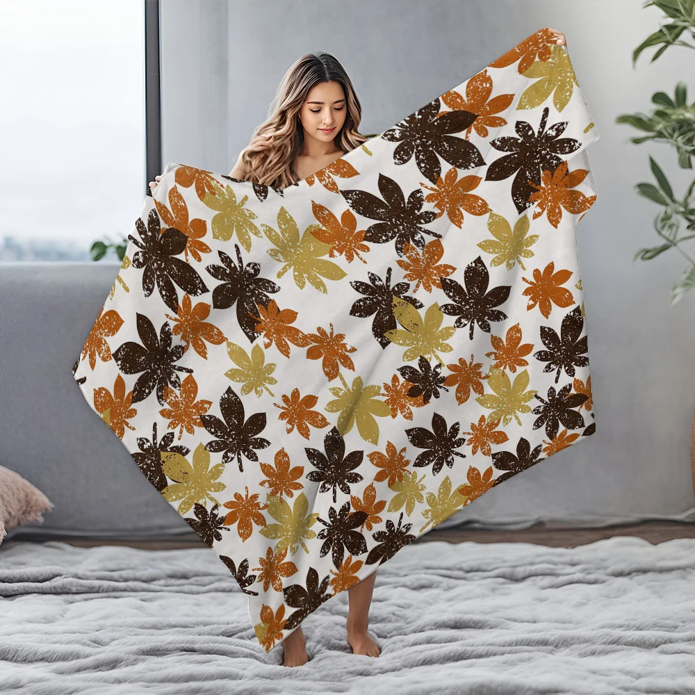 فو الفراء رمي بطانية الخريف الخريف ندفة الثلج طباعة مريحة لينة بطانية قطيفة ل أريكة سرير الديكور هدية