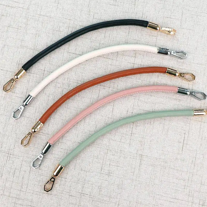 Handmade Shoulder Strap Replacement for Handbags DIY Crossbody Belt Short Leather Rope Accessories round Strap Handle
