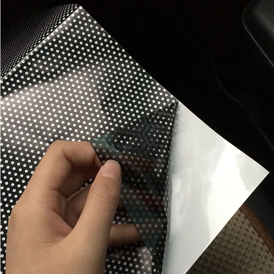 53cmx300cm Fly Eye Perforated Tint Mesh Film Black One Way Vision Car Scooter Motorcycle Headlight Rear Light Decal Sticker