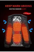 New Men Heate Jacket Waterproof Warm Padded Jacket Coat Winter Warm USB Electric Heating Vest Smart Thermostat Hooded Heated