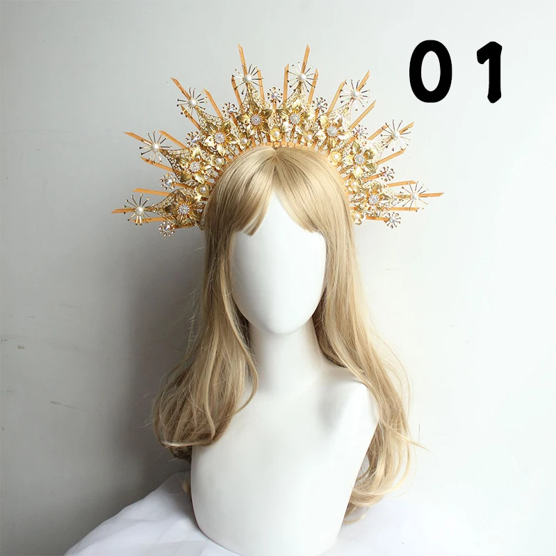 Gothic Halo Kroon Hoofddeksel Barok Koningin Prinses Kroon Haarband Zonnegodin Tiara Diy Materiaal Kit Lolita Haaraccessoires