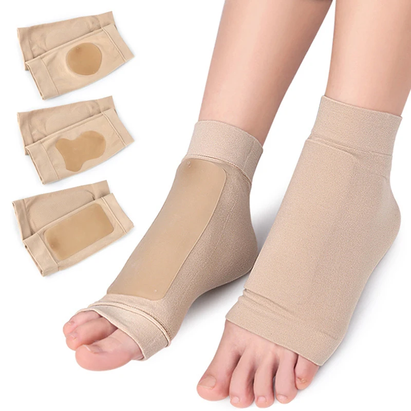 1Pair Plantar Fasciitis Socks Sleeves Gel Sock Feet Protector Pain Relief Crack Prevention Moisturize Dead Skin Removal Sock