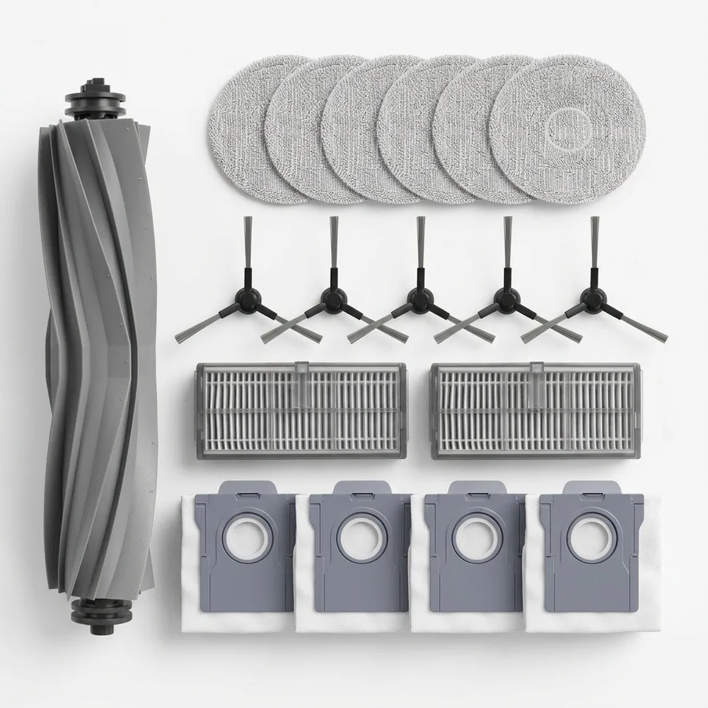 For Dreame D20 Ultra D30 Ultra Robot Vacuum Cleaner Parts Accessory Kit 1 Main Brush 6 Side Brushes 6 Mops 2 Filters 4 Dust Bags