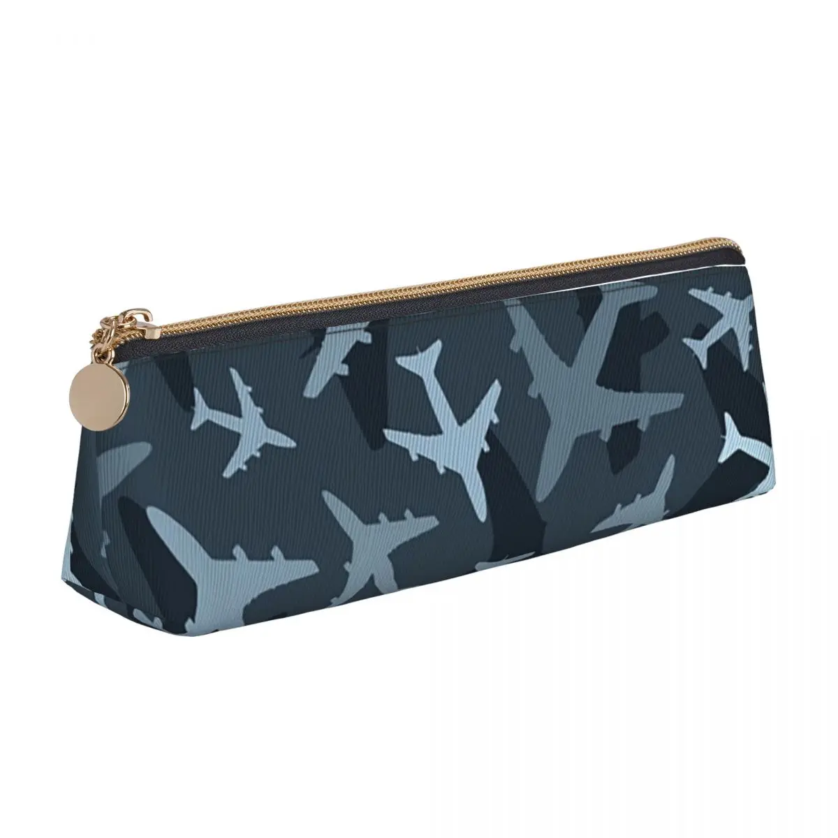 Random Airplanes Pattern Aviation Fighter Pilot Pencil Case for Students School Pen Box Pencil Bag Pen Holder Bag