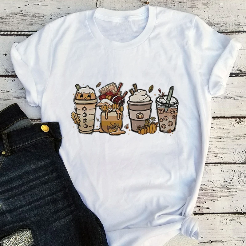 Fall Coffee Shirt Pumpkin Latte Tshirt Coffee Lover Tee Halloween Pumpkin Spice Vintage Clothes Cute Thanksgiving Shirts