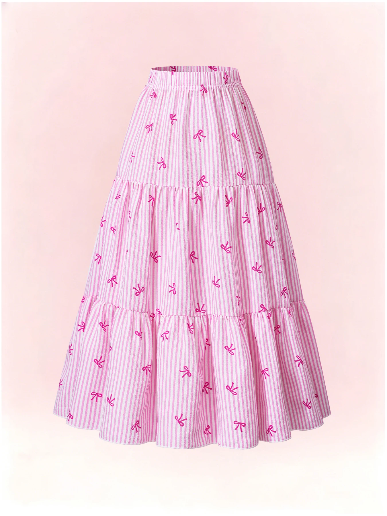 Half-length skirt for 4-7-year-old girls, suitable for garden party, cherry print, sweet and cute