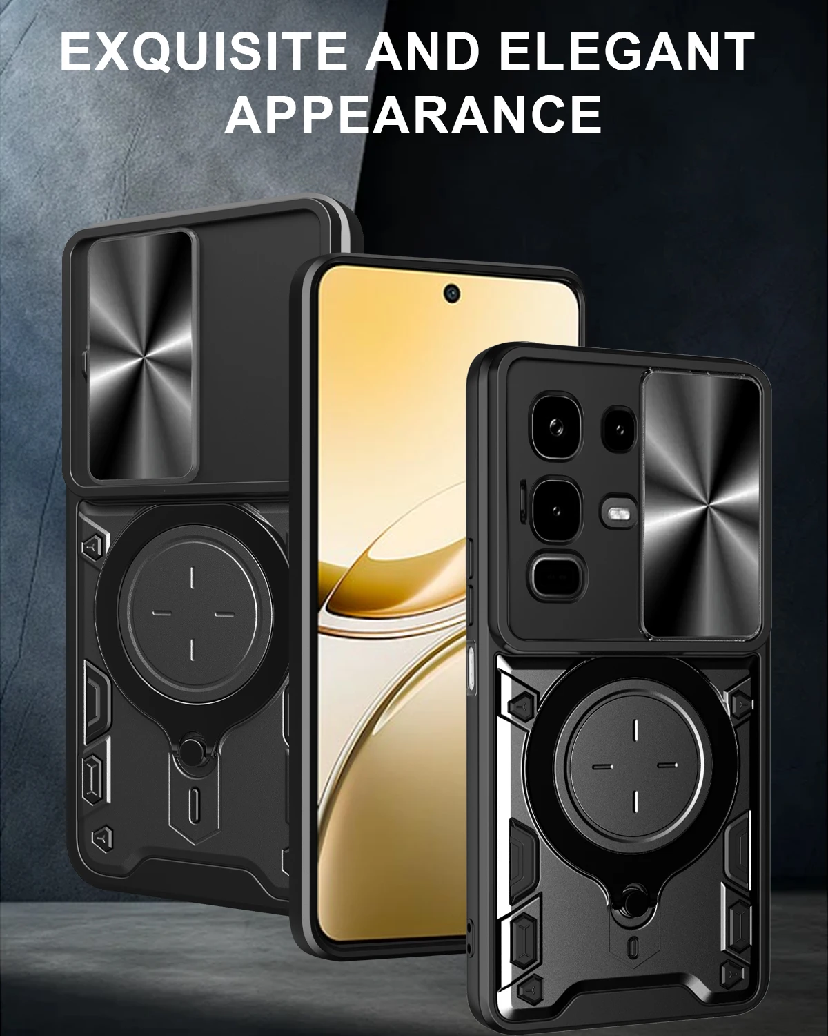 غطاء حماية لهاتف انفينيكس نوت 50 برو 4G 50 Pro + Plus 50x 5G مع حامل حلقي حامل عدسة حماية Fundas Coque Capa #3