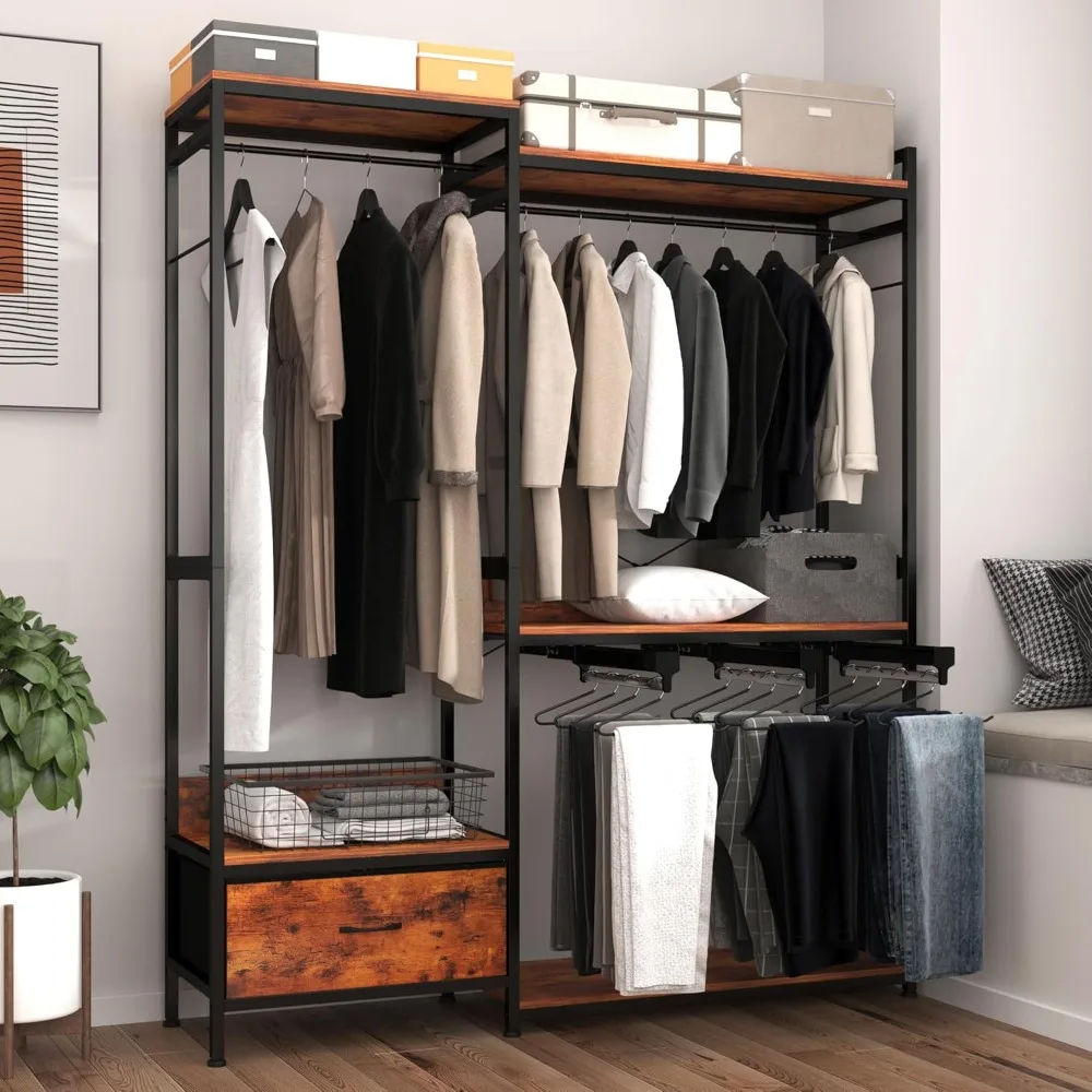 Perchero con cajones, perchero resistente con perchas para