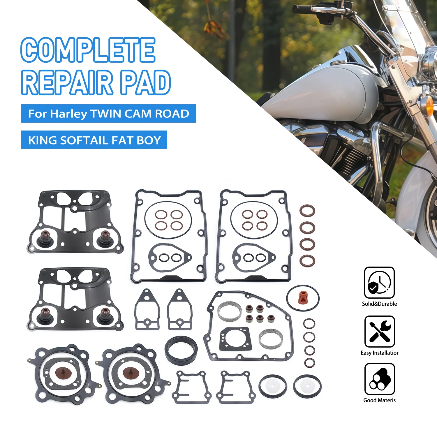 

Accessories Moto Gasket Clutch Cover Kit Compatible Engine Gasket Set For Harley 1999-2006 Harley 1550 Twin Cam 95CI Big Bore