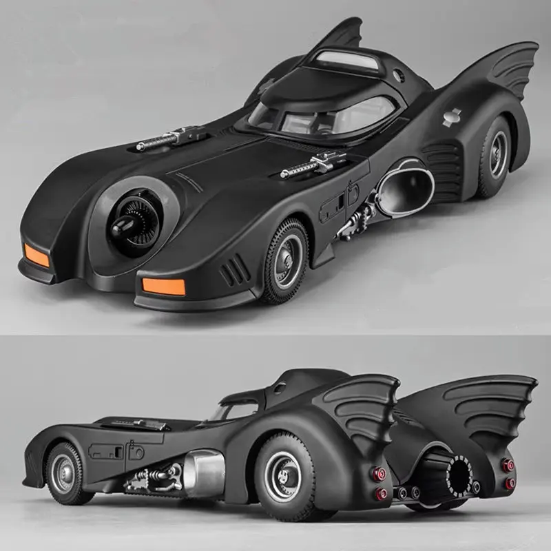 1/18 Alloy Classic Movie Car Batmobile Bat Sports Car Model Diecast Metal Racing Car Model Sound Light Simulation Kids Toy Gifts