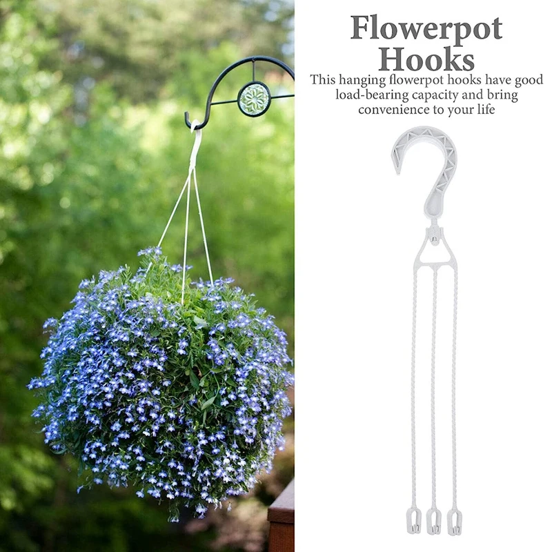 

5PCS Plastic Hanging Chains For Planters, 360°Rotatable Hanging Basket Hooks Planter Holder Flower Plant Pot