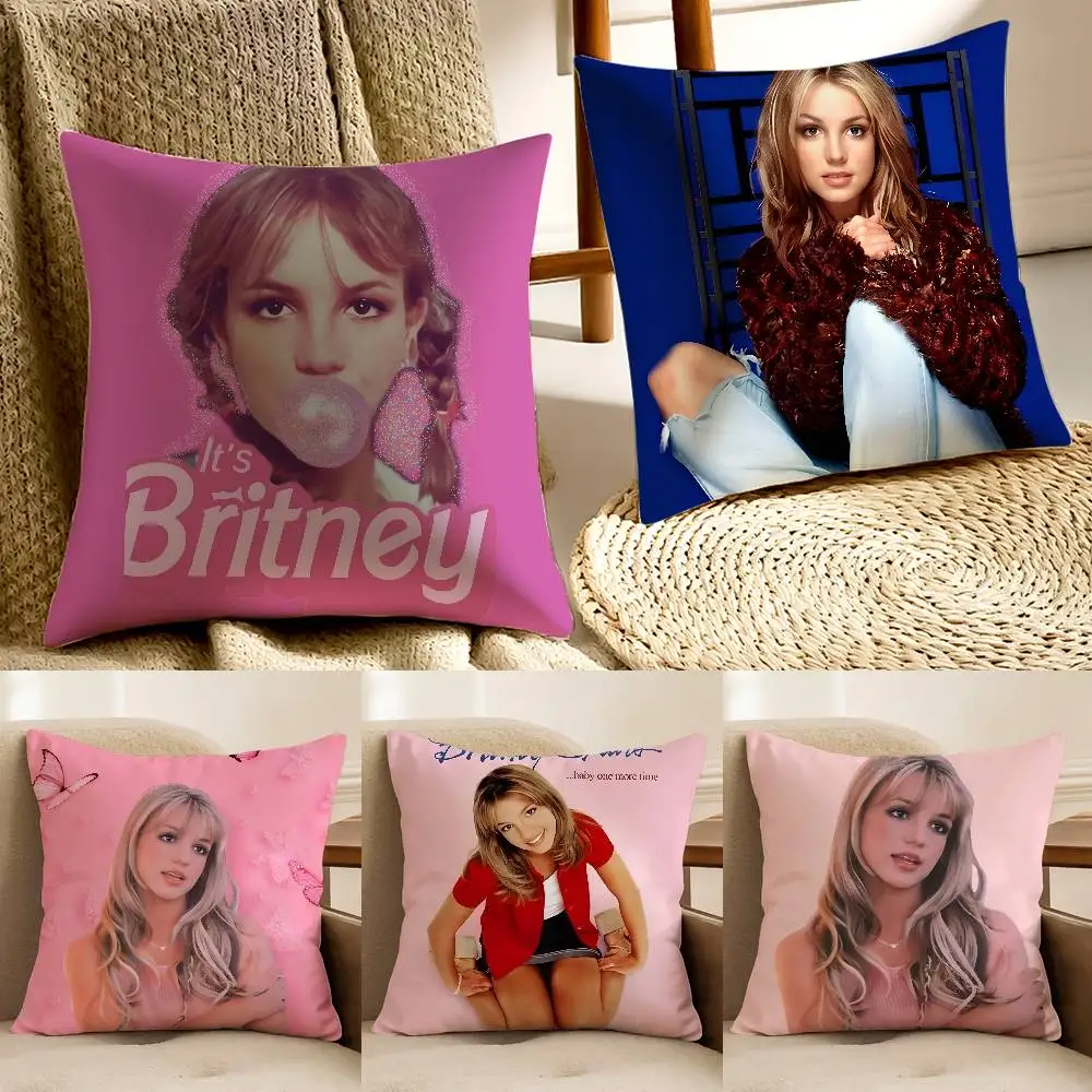 Funda de almohada Retro Singer B-Britney Spears, sofá cama con cremallera Invisible antipolvo