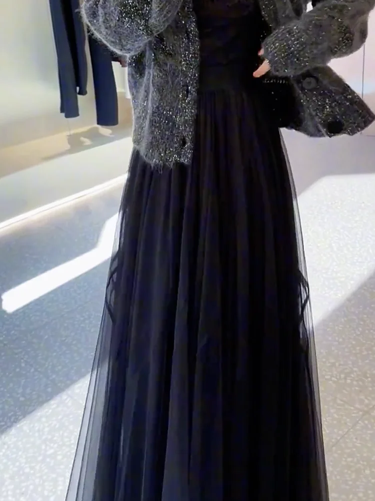 

Bla High Waist Me Skirt Faionable Agel Loose Fit Autumn Winter New Sle Cover up Versatile f Body Skirt