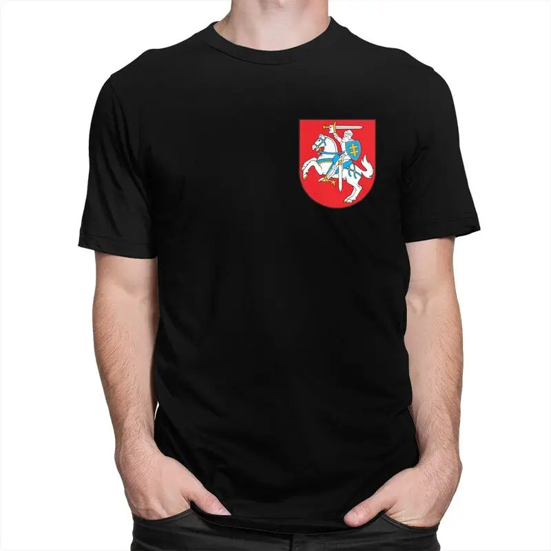 Custom Lietuva Lithuania Coat Of Arms T Shirt for Men Tshirt Leisure Tee T-shirt Loose Fit