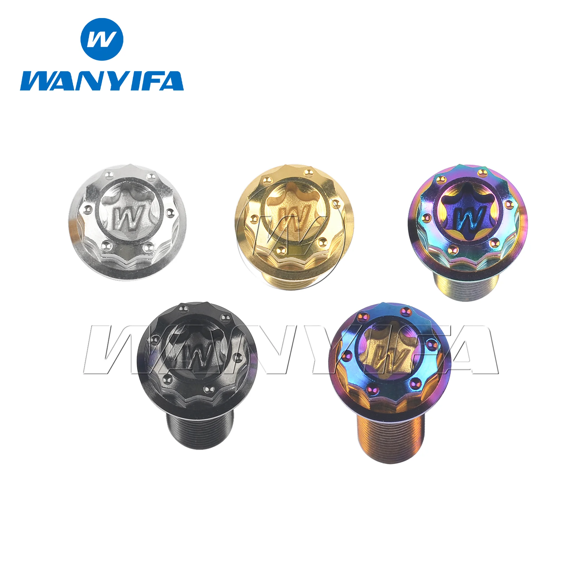 Wanyifa Titanium Bolt M6/M8x10~80mm 12 Point Flange Spline Head Screw for Bicycle Motorcycle Caliper Modification