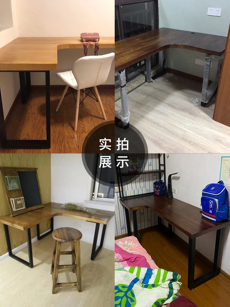 Cadre de Table personnalisé en forme de L, en fer forgé, pour ordinateur, bureau, maison, pied de Bar, en métal