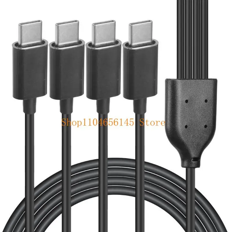 652F Compact 4 In 1 USB C Charging Cord Splitter Adapter Cable Support 5V Charging