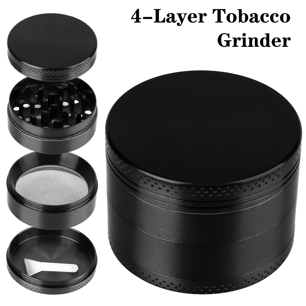 Spice Cutter Hand Tools Tobacco Grinder Aluminum Alloy Smoking Herb Cutter Portable 40MM 50MM 4-Layer Latest Lightning-Shaped