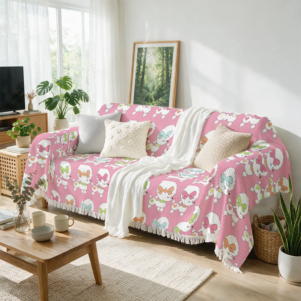 Kawaii Cartoon Print Throw Blanket Sofa Throw for Living Room Couch Decor Cute Pastel Characters Bedding Home Decor Gift