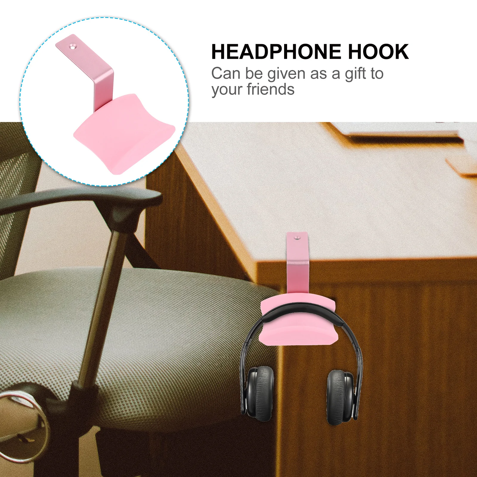 Hoofdtelefoonrek Aluminiumlegering Siliconen Siliconen Onderkant Headset Standhouder Mount voor Gaming Pc Bureau Plakband Meerdere