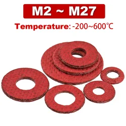 Paper Gaskets In Red Steel Flat Steel Fiber Gasket Washer Insulation Washer, Sealing Ring,M2,M2.5,M3,M4,M5,M6,M8,M10, M14, M20