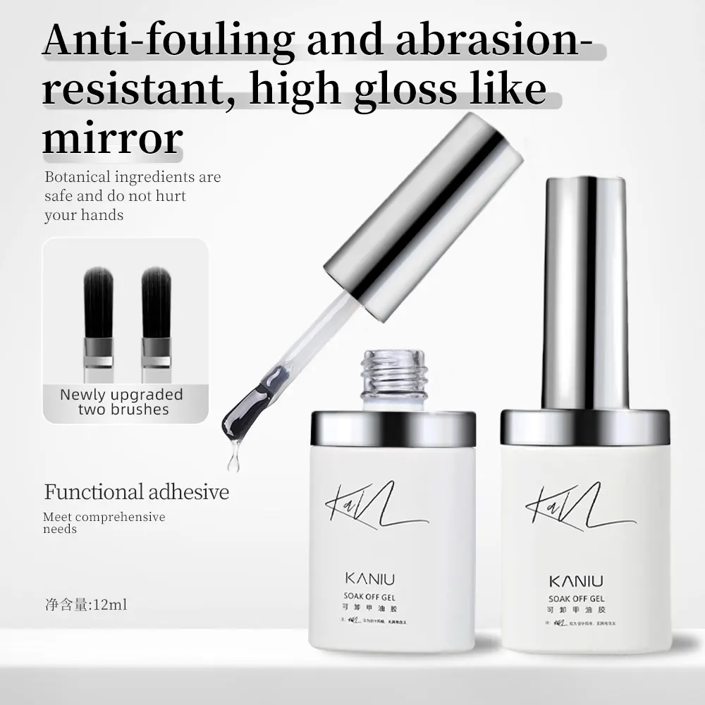 Kaniu 12ml Żel do Paznokci Funkcjonalny Żel do Paznokci z Bazą i Topem Transparentny Półtrwały Manicure Narzędzia do Zdobienia Paznokci