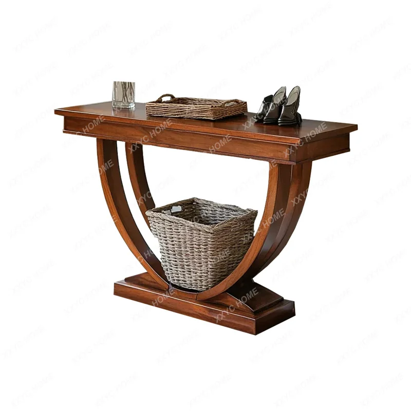 XX  rural solid wood entrance platform retro living room entrance cabinet aisle corridor decoration pretty fashion new