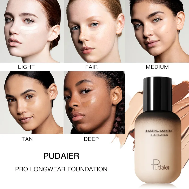 Pudaier 40ml Professionelle Verbergen Make-Up Matte Tonal Basis Flüssigkeit Kosmetik Foundation Creme Für Gesicht Voller Abdeckung