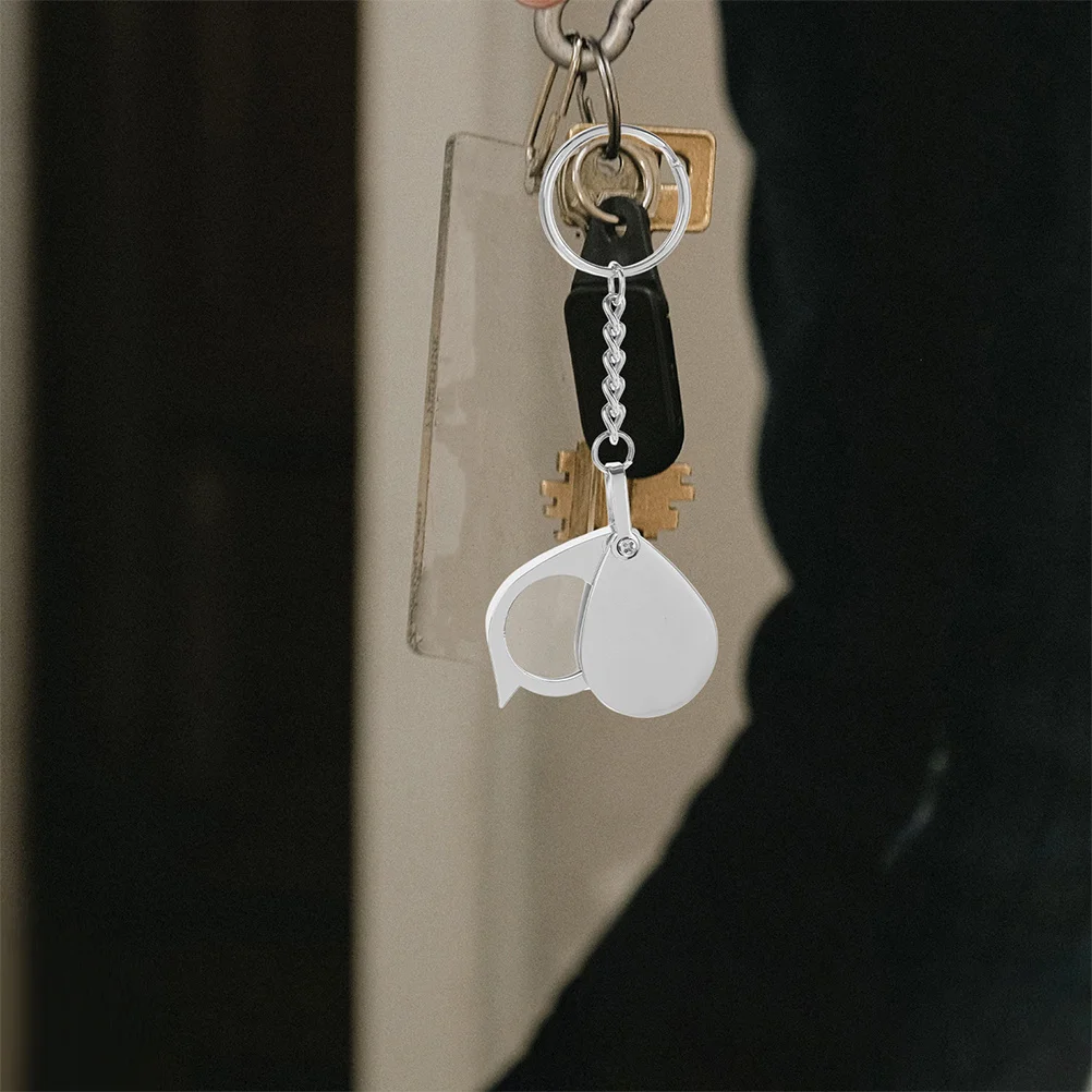 2 Stücke Falttaschenlupe 10x Optische Glaslinse Schlüsselanhänger Schmuck Münzen Miniaturmalerei Tragbare Lupe