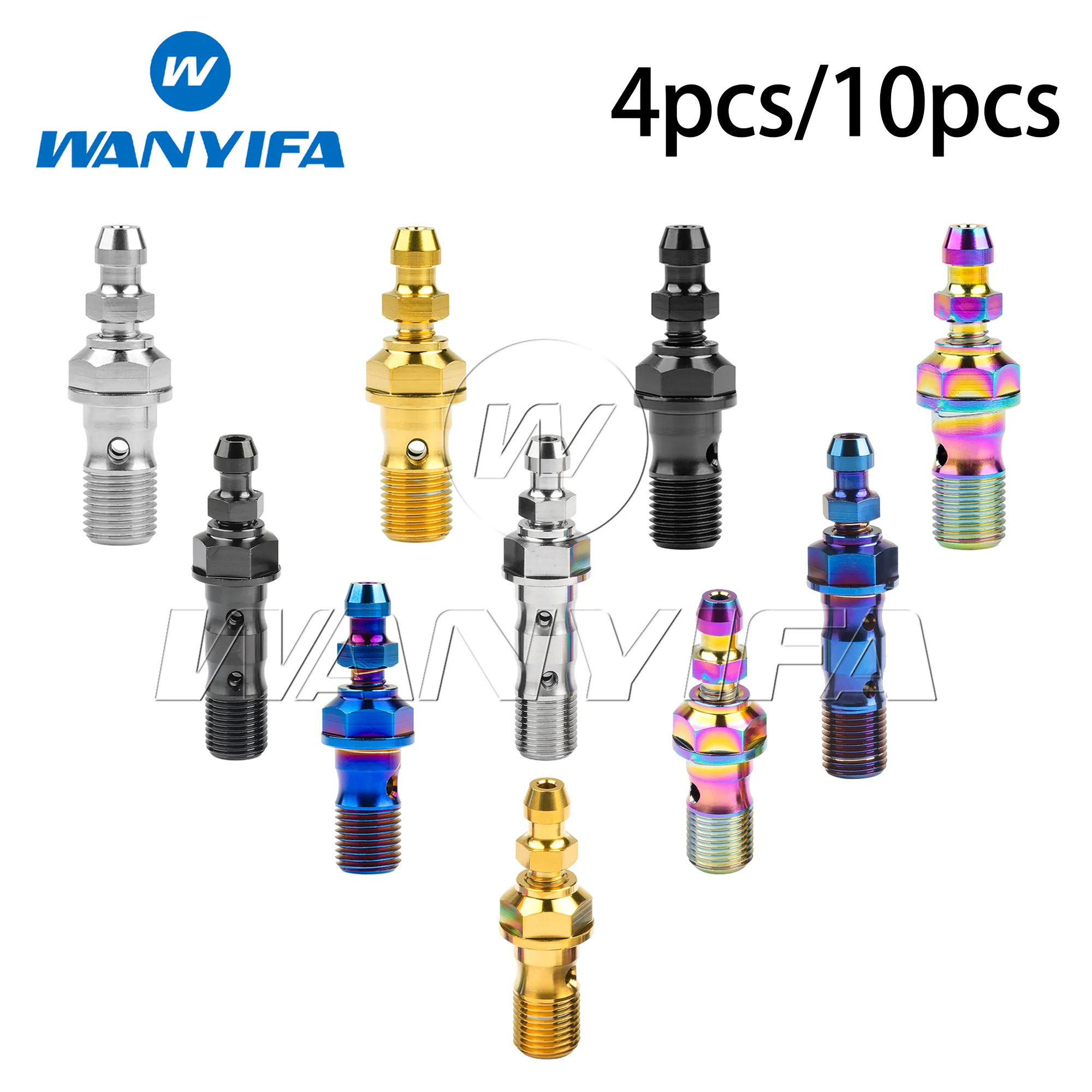 Titanium Alloy M10 Bolt Single/Double Hole Motorcycle Bleed Screw with Air Release Valve (For Caliper Components)