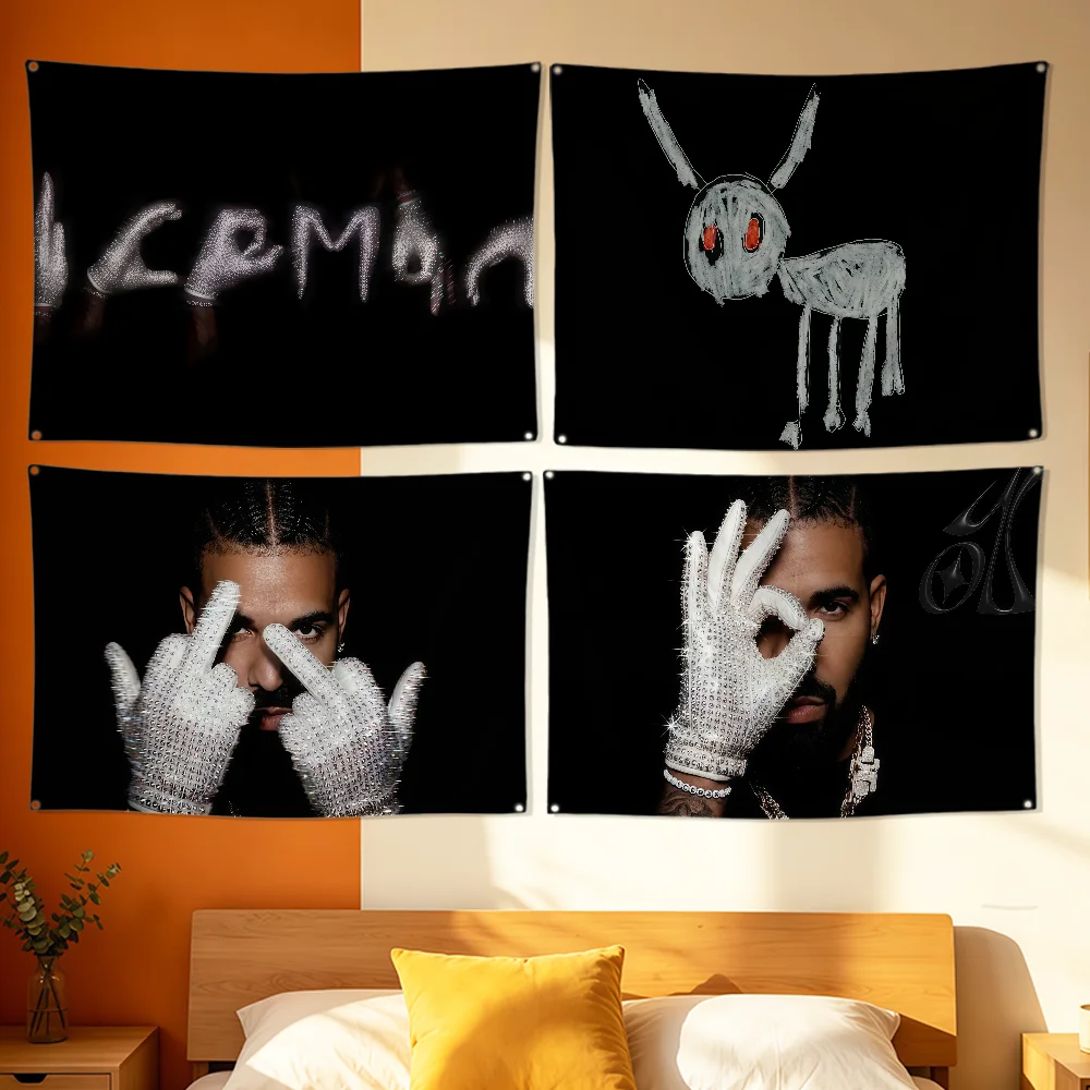 Singer D-Drake Flag Polyester Printing Banner For Bedroom Living Bar Garden Garage Wall Art Out Door Decoration Fans Gift