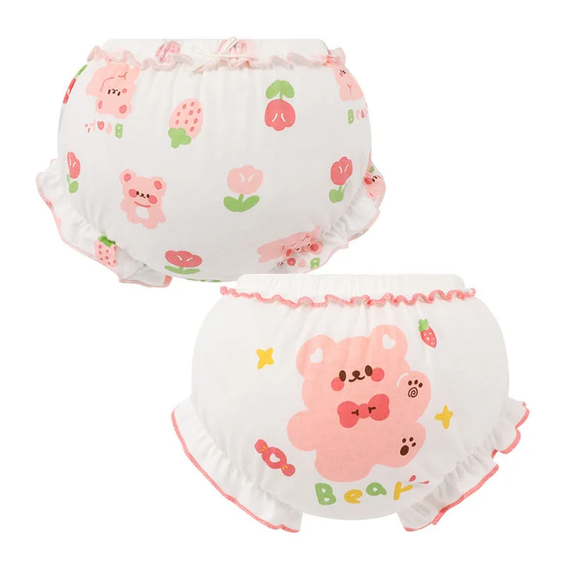 2 Piece/Lot Baby 100%Cotton Shorts Panties Kids Girl Infant Newborn Cute Cartoon Underpants For 6-24 Months Children Soft Briefs