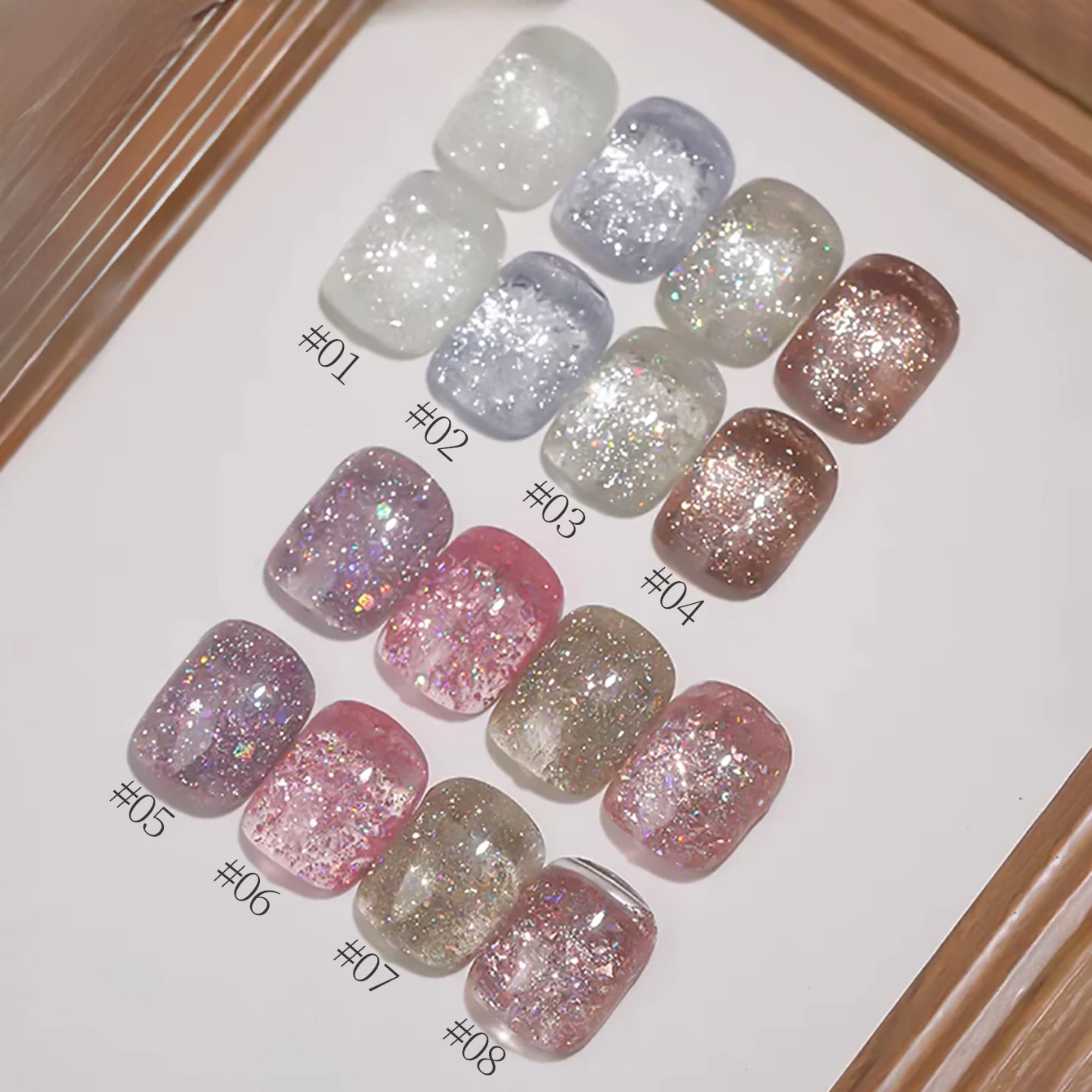 1-8 pièces PSK Super Flash étoile larme diamant cassé Gel vernis à ongles nouveau Fine paillettes UV/LED lampe tremper Nail Art fournitures pour ongles