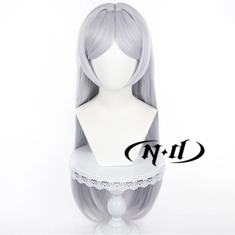 ND Frieren 코스프레 가발, 애니메이션 Frieren: Beyond Journey's End 코스프레, 긴 머리 가발, 만화 콘 코서, 할로윈 파티 합성