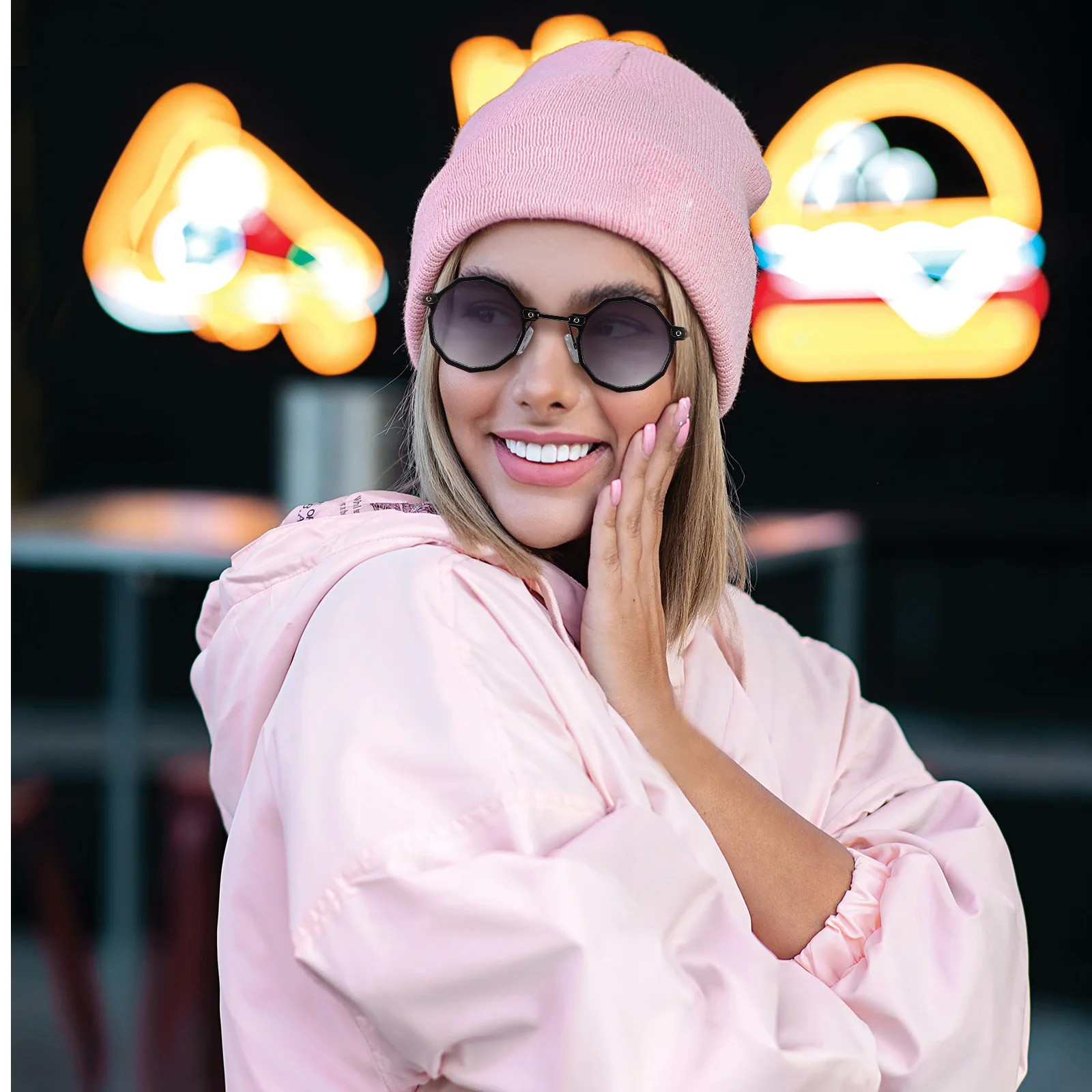 

Fashion Girls Sunglasses Beach Party Hip Hop Eyewear Lightweight Comfortable Nose Pads Chic Design Multipurpose Photo Prop