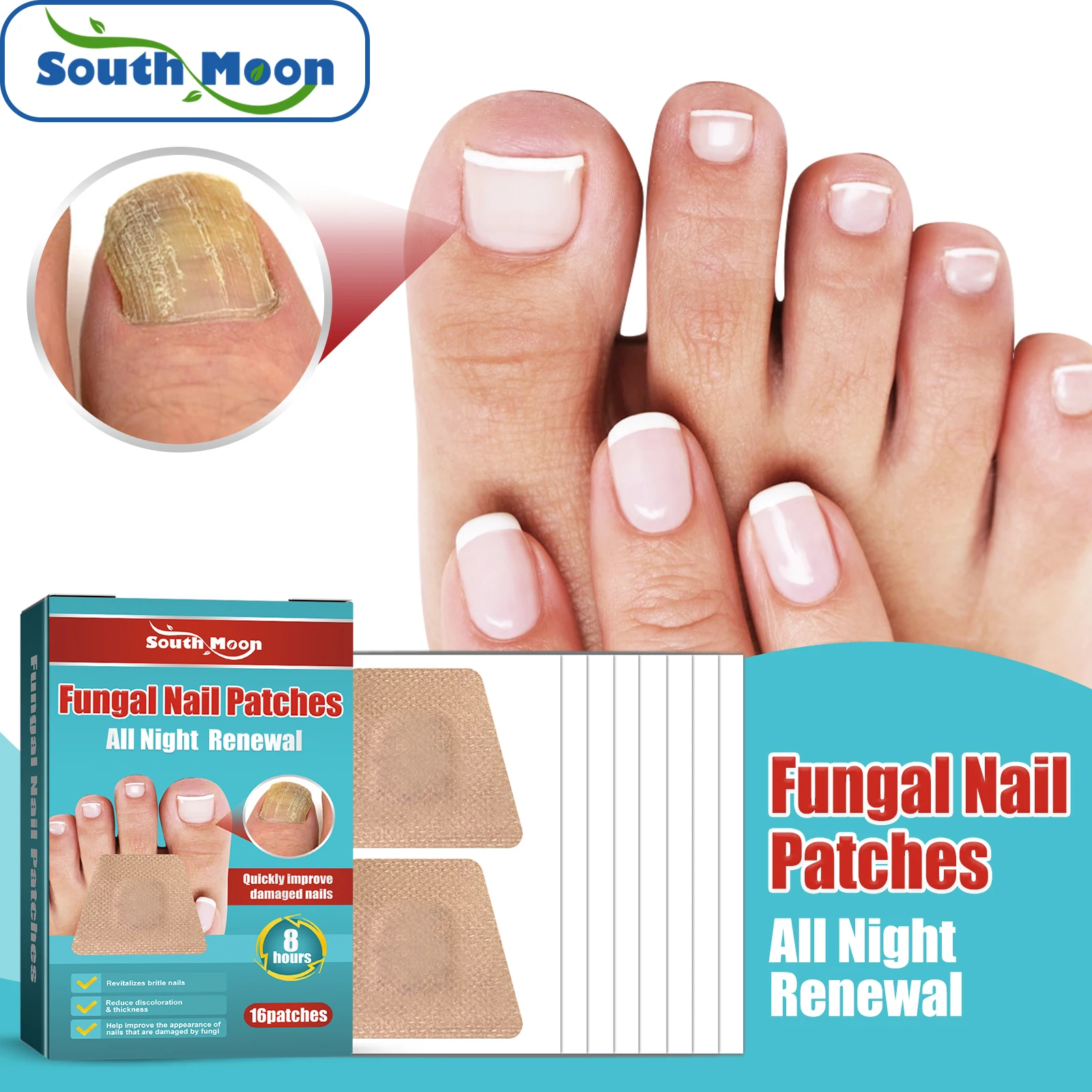 

16PCS Toenail Fungus Treatment Stickers Ingrowning Toenail Corrector Paronychia Repair Patch Fungus Removal Nail Care Products