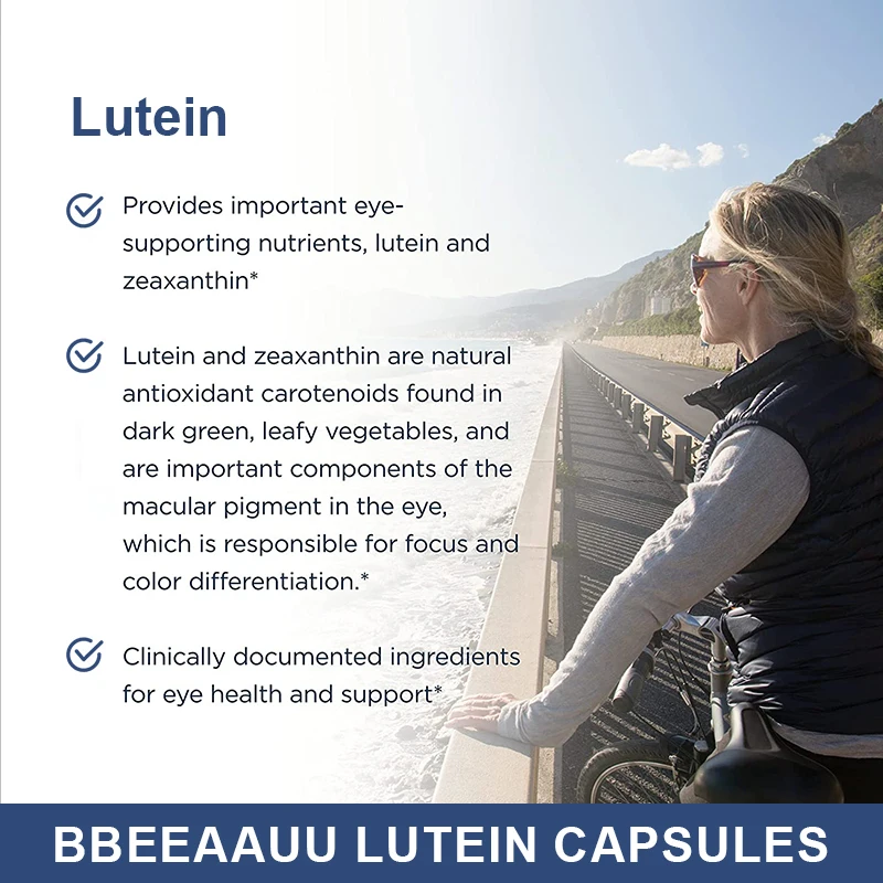 BBEEAAUU Blueberry Lutein Capsules 20mg Adult Eye Health Vitamins Relieve Eyes Fatigue and Dry Eyes Support Vision Health