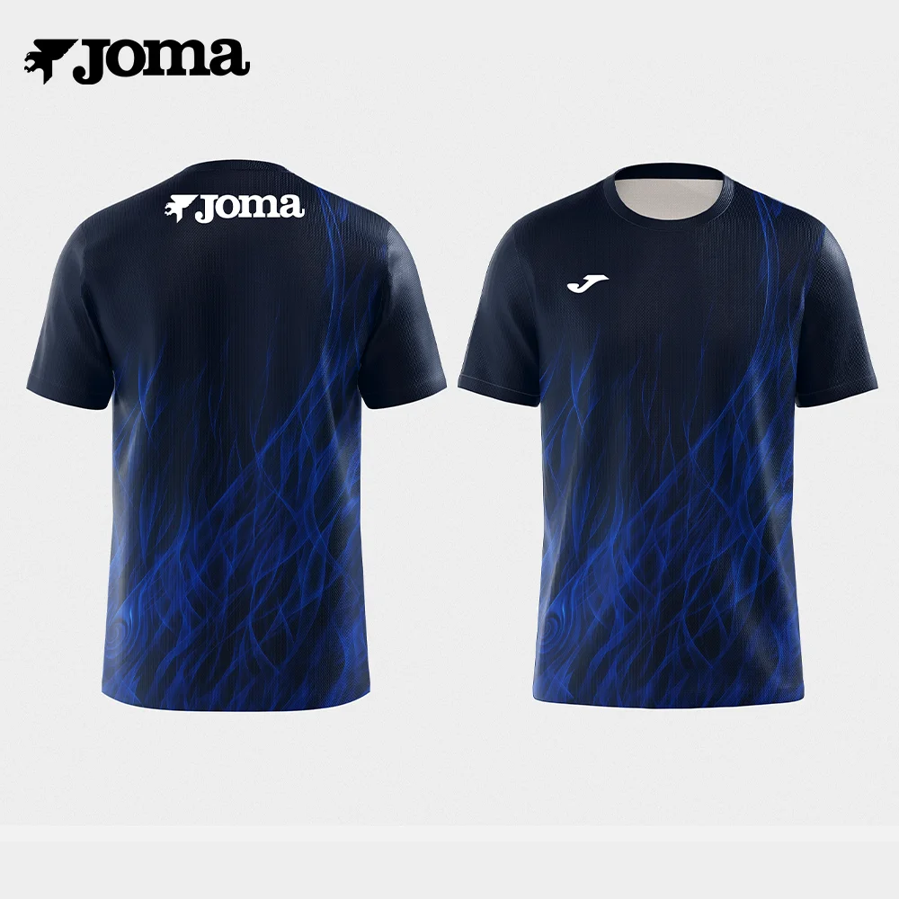 JOMA Summer Wave 3D Printing Men's T-shirt Quick Dry Breathable Outdoor Fitness Running Cycling Leisure Short Sleeve