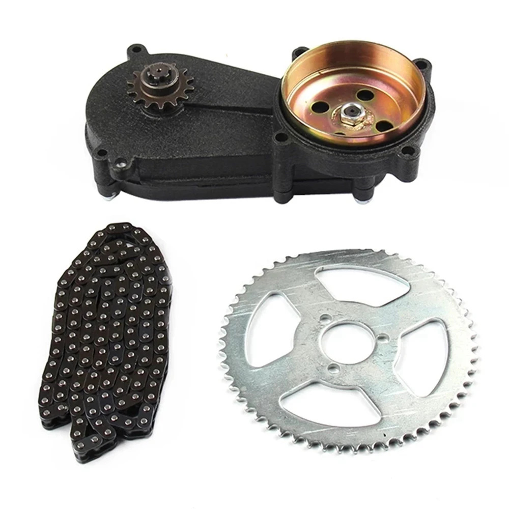 T8F 54-14T Motorcycle Clutch Gearbox Engine Gearbox Sprocket with Chain for 47Cc 49Cc Pocket Bike 2 Stroke