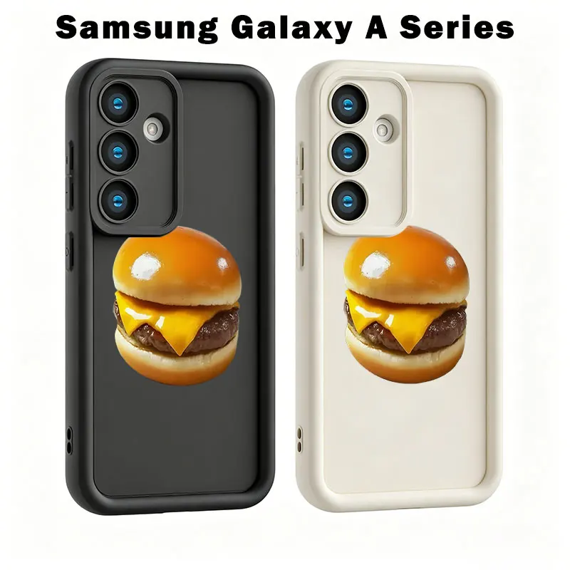 3D Juicy Cheeseburger Case For Samsung A73 A71 A57 A56 A55 A54 A53 A52 A36 A35 A34 A33 A32 A26 A25 A24 A17 A16 A15 A14 A07