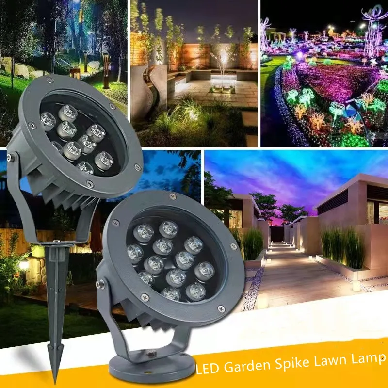 

Hight Power LED Garden Lighting 3W 6W 12W 18W Outdoor Lawn Lamp Waterproof Yard Path Spotlights AC85-265V DC12V