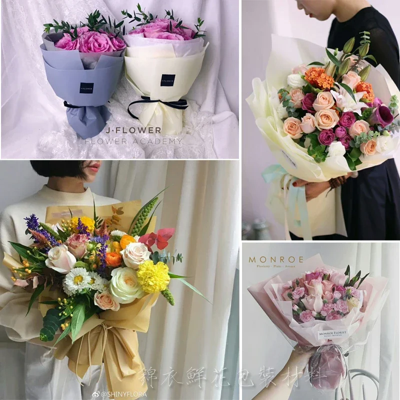 60cm*10yard Korean Flowers Waterproof Plastic Craft Paper, Gift Wrapping Florist Wrapping Paper, Flower Bouquet Supplies